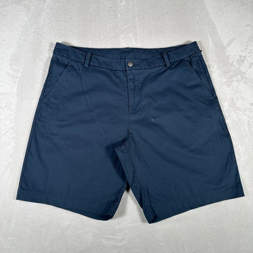 Lululemon Commission Shorts Men Size 36 Blue Classic Fit Slash Pockets LM7AAASE